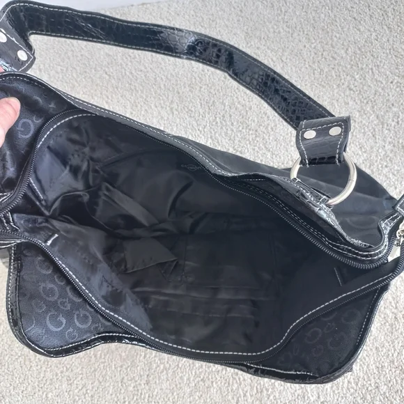 D-fusion Black Faux Leather Medium Size Women's HandBag - Picture 6 of 11